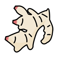 太い線で描かれたカットイラスト / 1個の新生姜