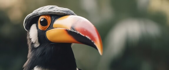 Fototapeta premium Toucan Pro Golfer On Golf Green Golfing At Sunrise Generative AI