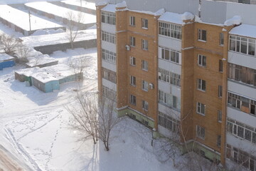 houses in the snow