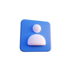 Contact icon illustration 3d render isolated perspective view PNG transparent