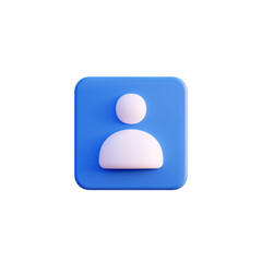 Contact icon illustration 3d render isolated front view PNG transparent