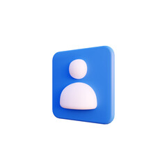 Contact icon illustration 3d render isolated side view PNG transparent