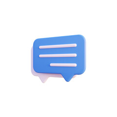 bubble chat icon illustration 3d render isolated side view PNG transparent