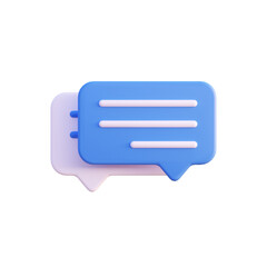 bubble chat icon illustration 3d render isolated front view PNG transparent