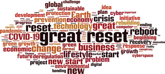 Great reset word cloud concept. Collage made of words about great reset. Vector illustration 
