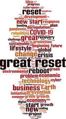 Obraz premium Great reset word cloud