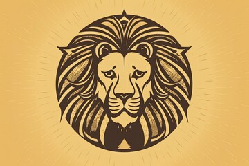 Obraz premium image of a lion in the style of Iconography 