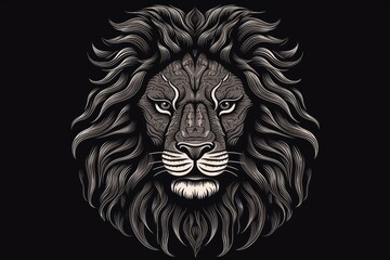 Obraz premium image of a lion in the style of Iconography 