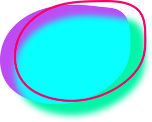 Neon blob. A blue and purple abstract blob is drawn without background