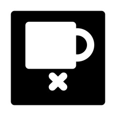 no drink of ramadan month solid icon set
