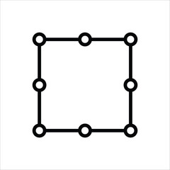 Vertex icon. Vertex connection flat sign design. Spline vector icon. Anchor point connection symbol pictogram. UX UI icon