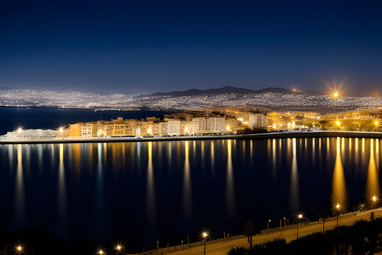 Malaga night time view