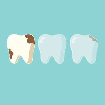 cute dental clinic teeth set illustration vector dentist brush sticker