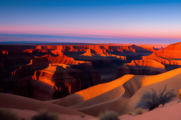 Brilliant dusk colors over the desert