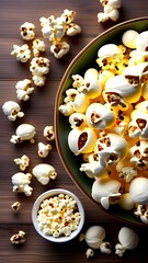 Homemade popcorn with rosemary and parmesan - generative ai
