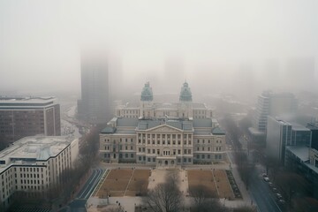  Philadelphia United States centrum city in fog , generative artificial intelligence