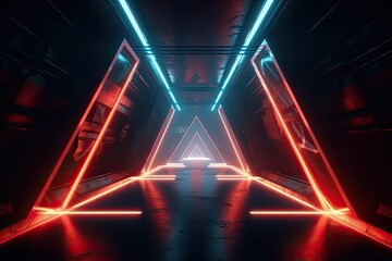 colorful neon-lit tunnel. Generative AI