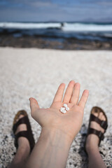 Popcorn rocks in Playa el Hierro in Fuerteventura