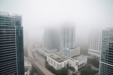 Moscow Russia centrum city in fog, generative artificial intelligence