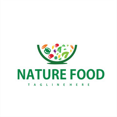 natural cuisine logo serving fresh vegetables ready to eat