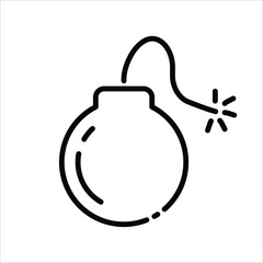 Bomb icon. Bomb flat sign design. Boom vector icon. Bomb symbol pictogram. UX UI icon