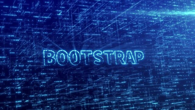 Bootstrap Concept Over Blue Futuristic Technology Network with Digital Cyberspace Background