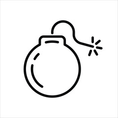 Bomb icon. Bomb flat sign design. Boom vector icon. Bomb symbol pictogram. UX UI icon