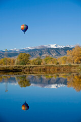 Hot Air Balloon Over the Rockies