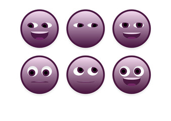 set of faces emoji smileys