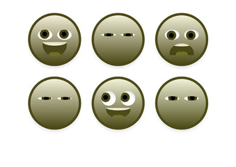 set of faces emoji smileys