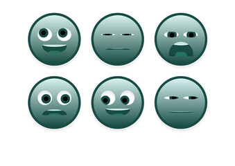 set of faces emoji smileys