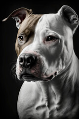 Generative AI illustration studio portrait style image of Pit Bull Terrier pedigree dog breed