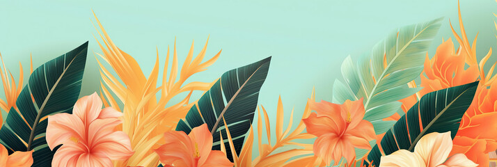 ai generated illustration of  using plants and flowers from the tropics.