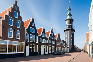 Architecture in the town of Den Helder, the Netherlands - obrazy, fototapety, plakaty