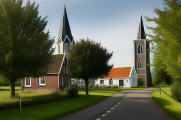 Fototapeta na wymiar Makkum, Friesland province, The Netherlands