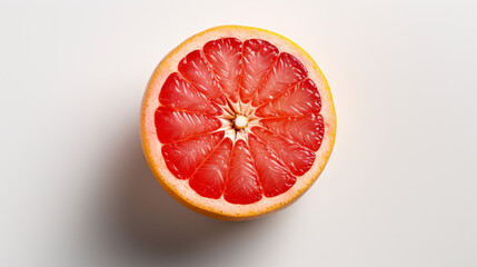 Top view of a grapefruit on white background, generative ai