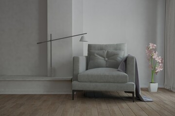 Modern interior design. 3D illustration