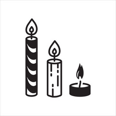 Wax Candle vector icon. Candle flat sign design. Candle with flame symbol pictogram illustration. UX UI icon