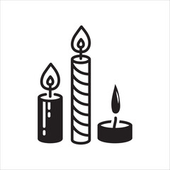 Wax Candle vector icon. Candle flat sign design. Candle with flame symbol pictogram illustration. UX UI icon