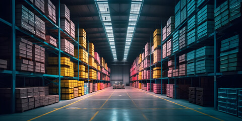 Huge distribution warehouse. Generative AI