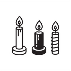 Wax Candle vector icon. Candle flat sign design. Candle with flame symbol pictogram illustration. UX UI icon