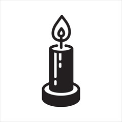 Wax Candle vector icon. Candle flat sign design. Candle with flame symbol pictogram illustration. UX UI icon