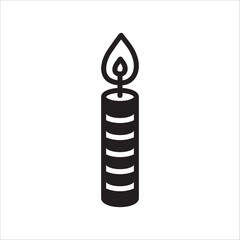 Wax Candle vector icon. Candle flat sign design. Candle with flame symbol pictogram illustration. UX UI icon