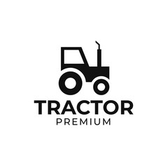 Vector tractor farm logo design illustration idea