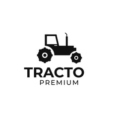 Vector tractor farm logo design illustration idea