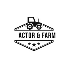 Obraz premium Vector tractor farm logo design illustration idea