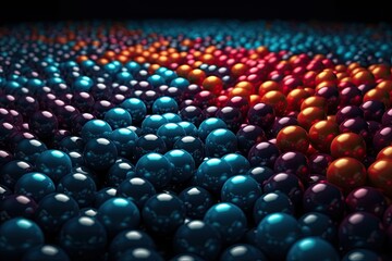 Fototapeta premium colorful collection of balls in various sizes. Generative AI