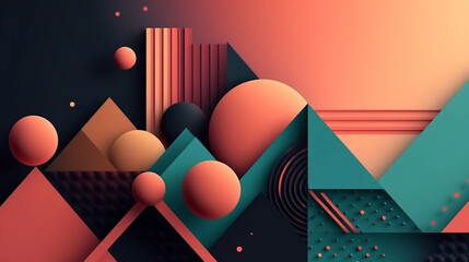 various geometric shapes minimal background Generative AI