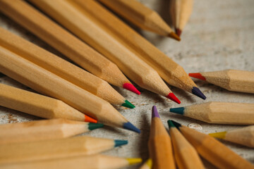 Obraz premium close up of colored pencils