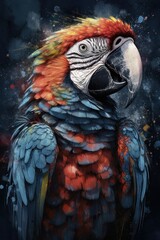 Colorful macaw. Generative AI